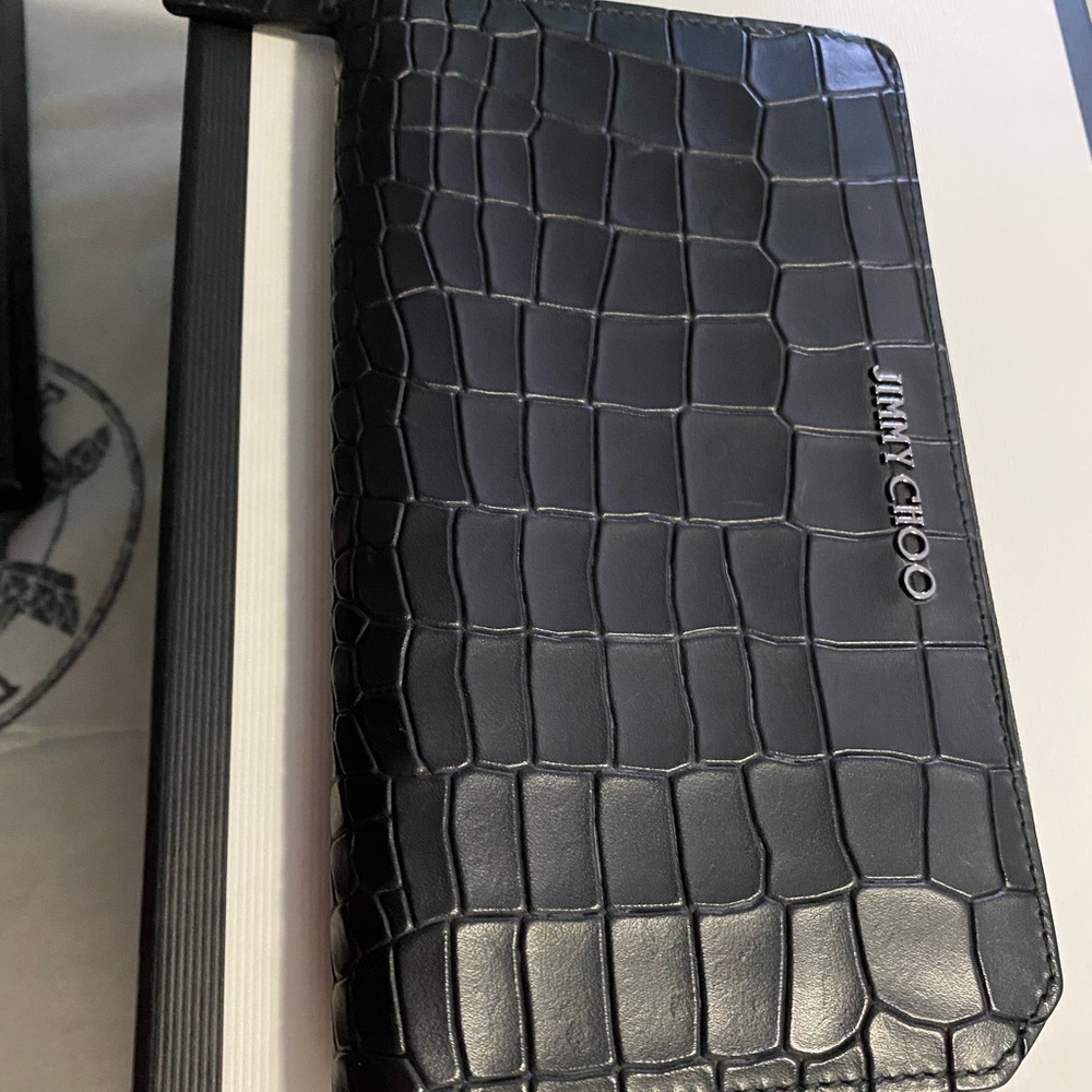 Jimmy choo croc zippy longwallet